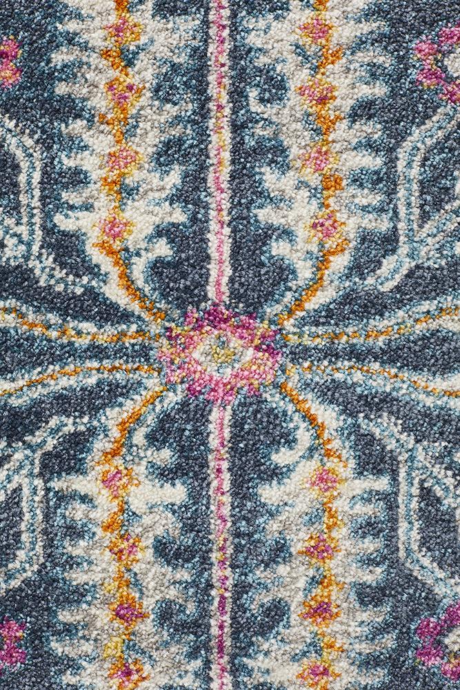 Babylon 209 Navy Round Rug