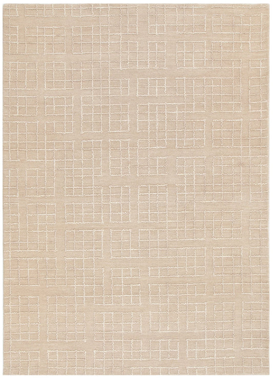 Abasco Croissant Beige Knitted Wool Rug