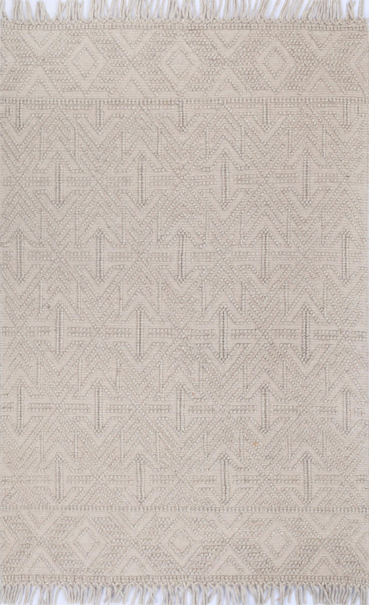 Diego Geometric Brown Wool Rug - DIEG04