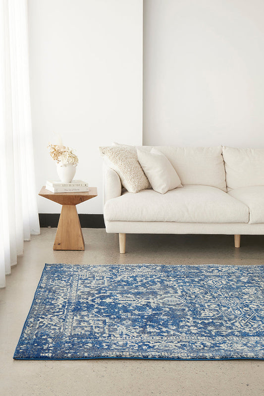 Evoke Contrast Navy Transitional Rug