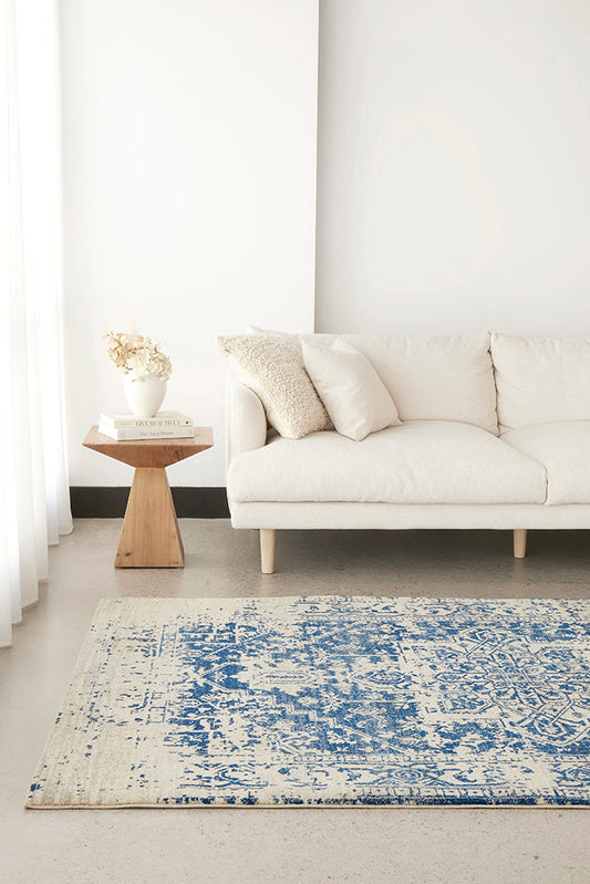 Evoke Horizon White Navy Transitional Rug