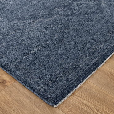 Heritage Distressed Medallion Blue Rug - H104