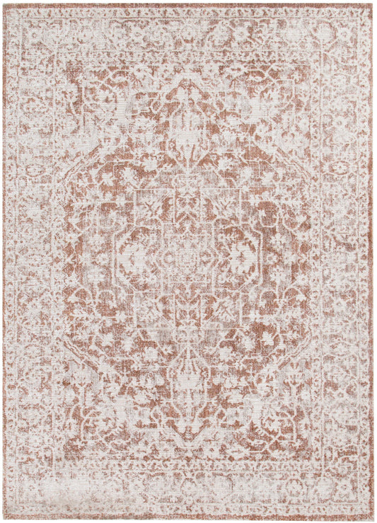 Solenne Beige & Rust Distressed Vintage Rug - S200