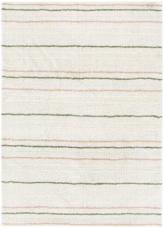 Highlands Olive Stripe Washable Wool Rug