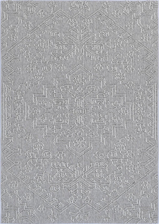 Vanuatu Nori Grey Tribal Flatweave Rug