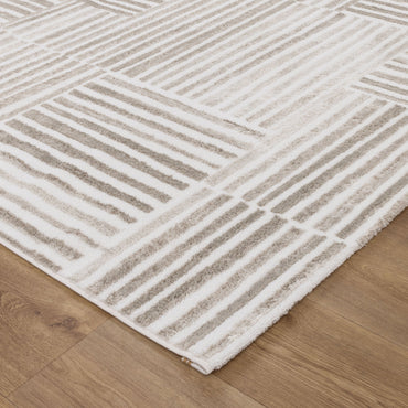 Wellington Geometric Lines Beige Rug - W003