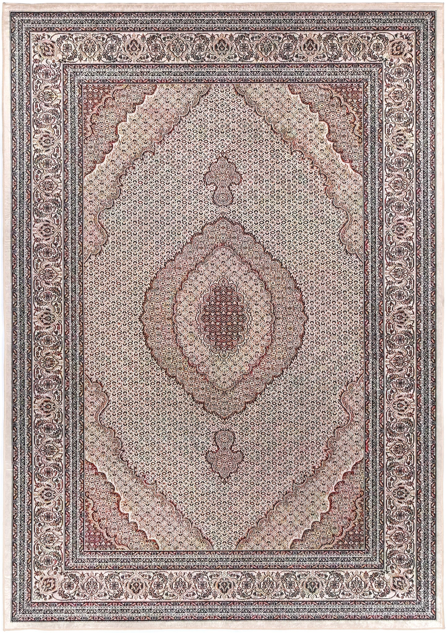 Angelic Medallion Red Non-Slip Rug - ANGE04