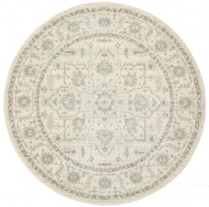 Evoke Winter White Transitional Round Rug