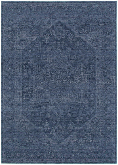 Heritage Distressed Medallion Blue Rug - H104