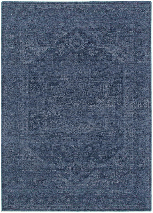 Heritage Distressed Medallion Blue Rug - H104