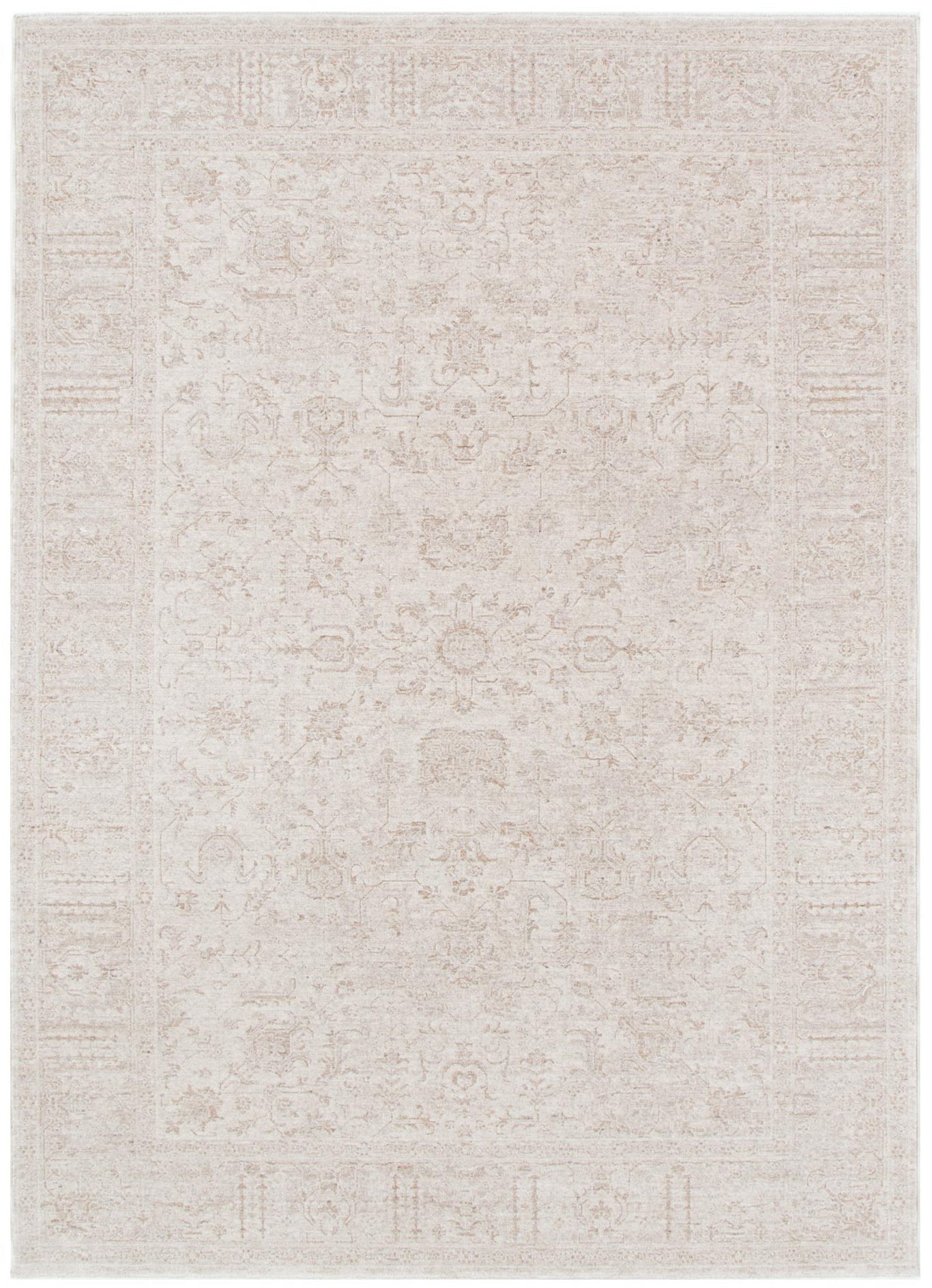 Heritage Distressed Border Beige Rug - H106