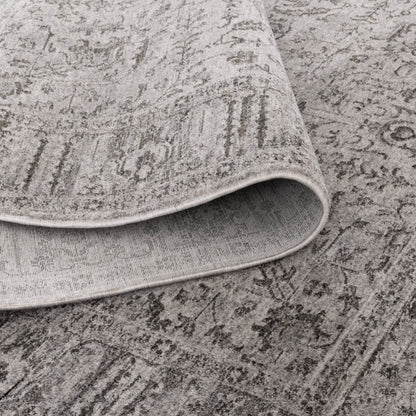 Heritage Distressed Border Grey Rug - H108