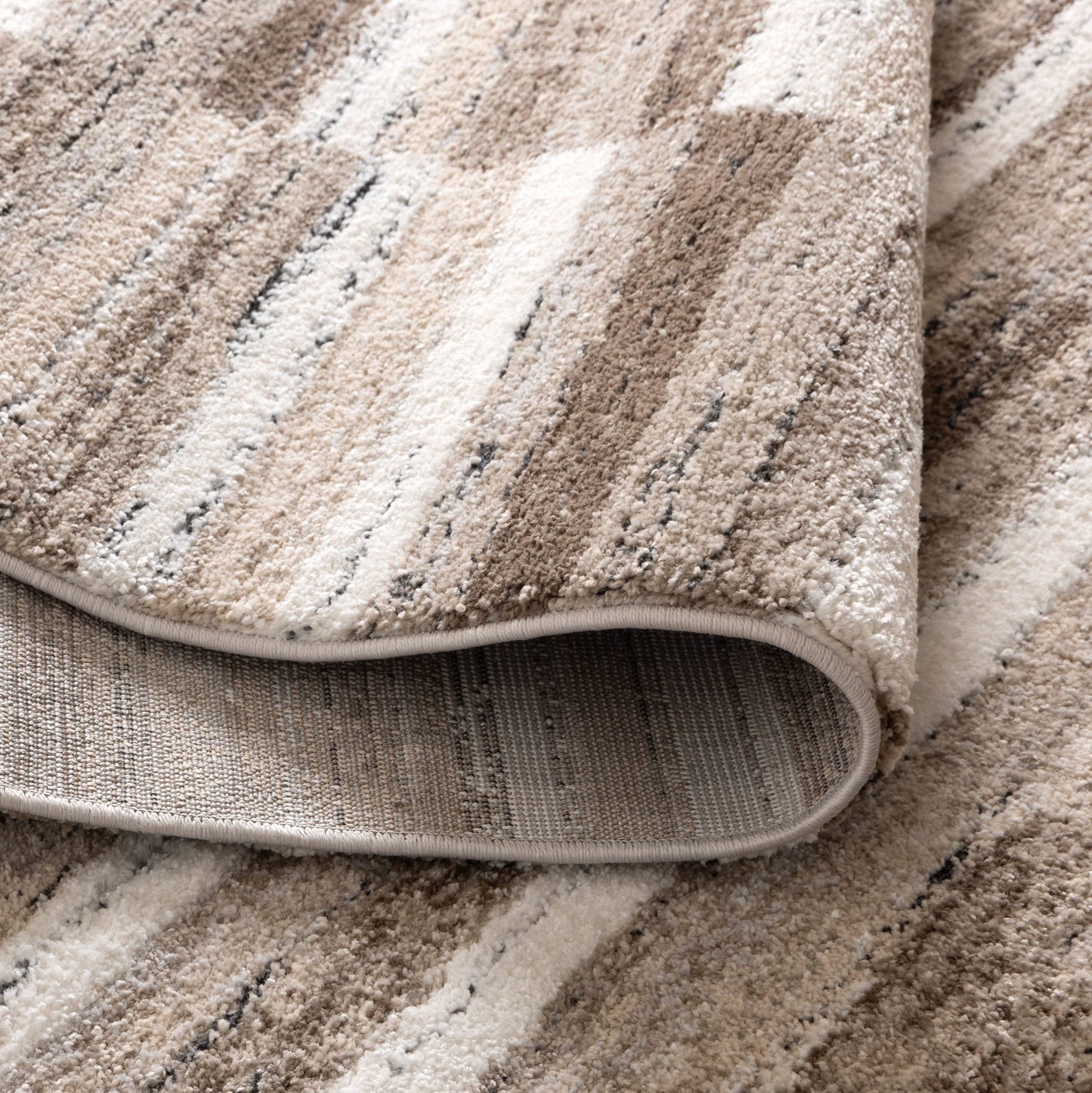 Nola Shapes Beige Brown Rug